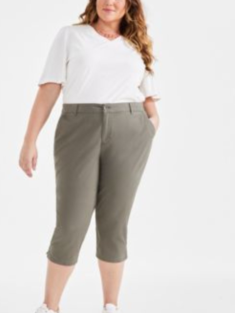 Style & Co. Olive Capri Pants for Women - Plus Size